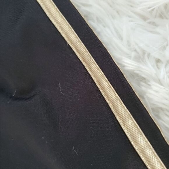 Adidas Men's Size Small Black and Gold 3 Stripe Jogger Pants - Picture 6 of 10